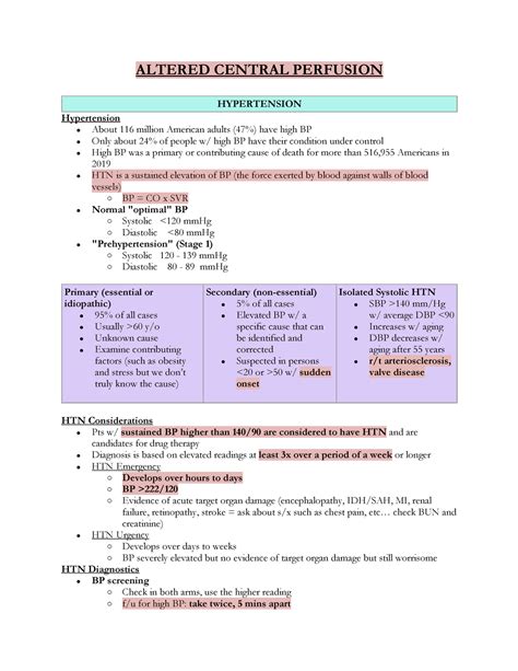 Perfusion (Part 3) - study guide - NURS 320 - Studocu