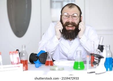 Chemist Crazy Mad Scientist Conducts Experiments Stock Photo 2159472933 | Shutterstock