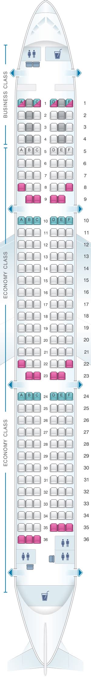 United Airbus A321 Seat Map