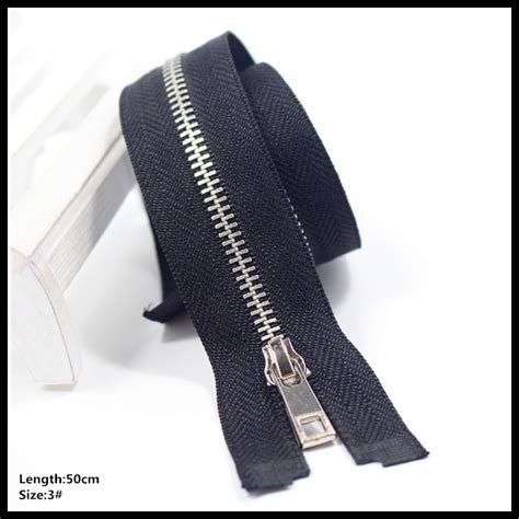 High quality 50cm 3# 5pcs/lot black Metal Zipper for Sewing zip Garment Accessories Jeans ...