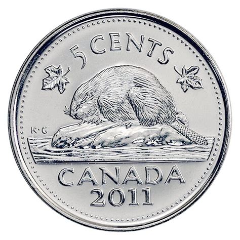 2011 Canadian 5-Cent Beaver Nickel Coin (Brilliant Uncirculated)