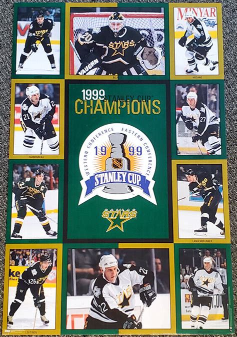 Dallas Stars 1999 STANLEY CUP CHAMPIONS Original 10-Player 23x35 Wall POSTER | eBay