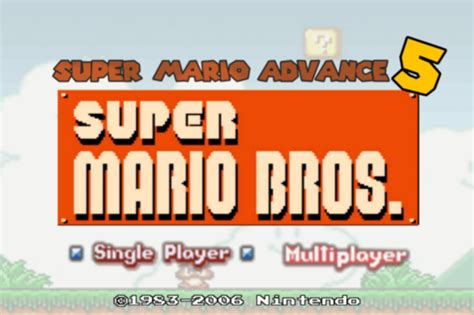 My fan made Super Mario Advance 5 title screen : Mario