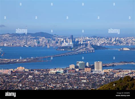 San Francisco-Oakland Bay Bridge, San Francisco skyline, California ...