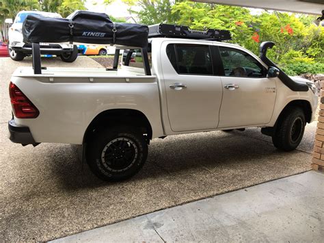 Rooftop tent Toyota Hilux with built rack | Toyota hilux, Pickup camping, Pickup car