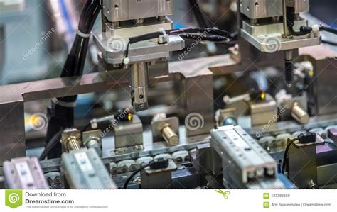 Industrial Robotic Machinery in Manufacturing Line Stock Photo - Image ...