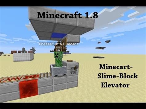 Minecraft 1.8 Minecart-Slime-Block-Elevator - YouTube