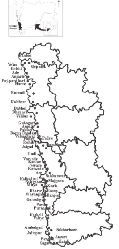 Map showing different villages of Ratnagiri district surveyed under... | Download Scientific Diagram