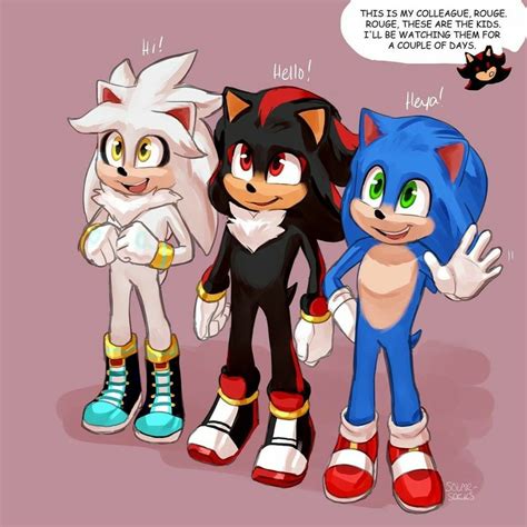 Rogue, Shadow, Silver, and Sonic Cartoon Characters