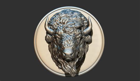 ArtStation - Bison head for pendant | Resources