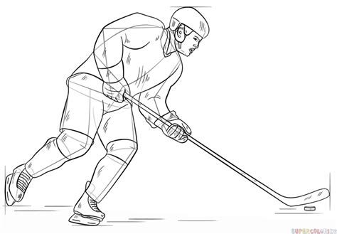 How to draw a hockey player | Step by step Drawing tutorials Flames Hockey, Ice Hockey, Art ...