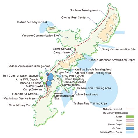 map of okinawa military bases | 基地対策課メインページ（英語）／沖縄県 | Okinawa | Pinterest | Okinawa