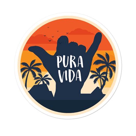 Costa Rica Sticker Pura Vida Sticker Cute Stickers Gifts | Etsy