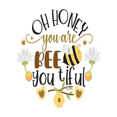 Bee Quotes Illustration. Motivational Inspirational Quotes Design With ...