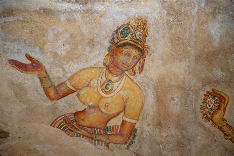 Fragment of the famed frescoes halfway up Sigiriya rock | Sigiriya | Travel Story and Pictures ...