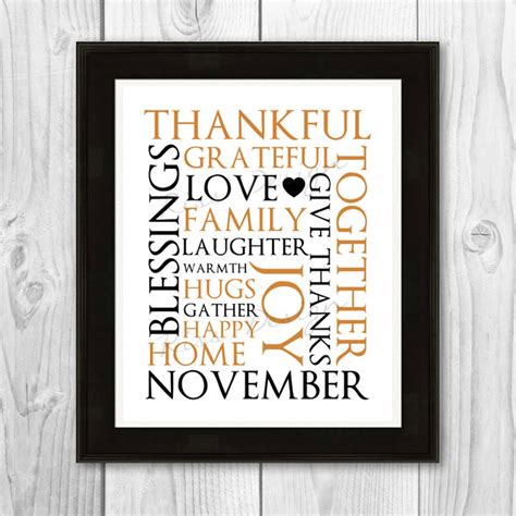 Thanksgiving Word Art PRINTABLE Wall Art / Give Thanks - Etsy