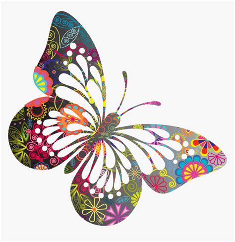 Colorful Butterfly Doodle Art, HD Png Download , Transparent Png Image ...