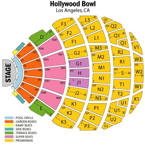 Hollywood bowl seating chart concert