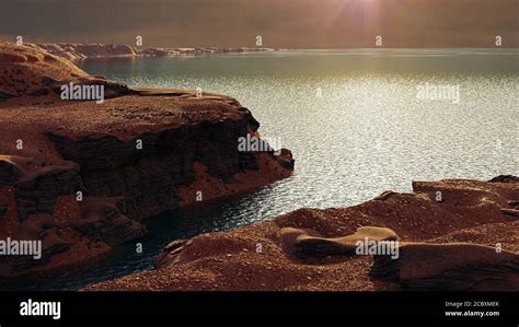 Jezero crater on planet Mars, liquid water in early Martian landscape ...