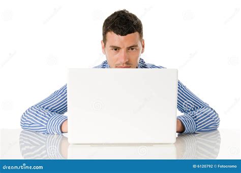 Young Man Working At Laptop Stock Photography - Image: 6120792