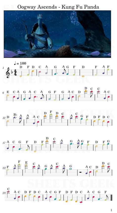 Oogway Ascends - Kung Fu Panda | Easy Sheet Music