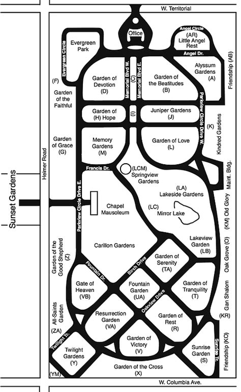 Cemetery Map | Battle Creek Memorial Park Association