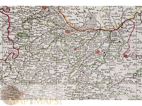 Carte d'Artois Old map Artois France L'Isle, 1742 | Mapandmaps