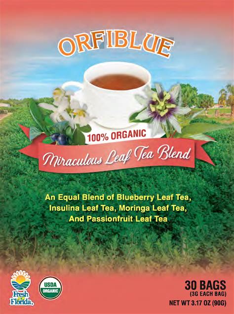 Miraculous Leaf Tea Blend from Four Different Plants 100% Organic - ORFIBLUE