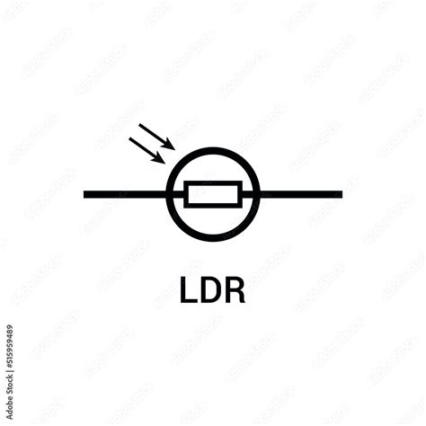 electronic symbol of photoresistor or Photocell or light-dependent ...