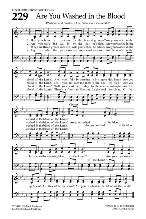 Are You Washed in the Blood? Baptist Hymnal 2008 page 324 Gospel Song ...