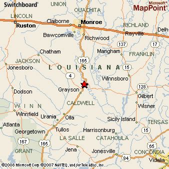 Columbia, Louisiana Area Map & More