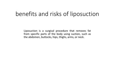 PPT - benefits and risks of liposuction PowerPoint Presentation, free download - ID:11660371