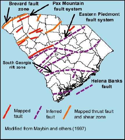 South Carolina Fault Line Map - Cape May County Map