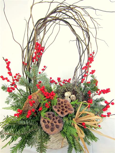 Natural winter | Christmas floral arrangements, Christmas flower ...