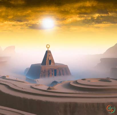 Desert Landscape With An Ancient Temple | Artificial Design