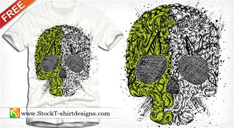 Skull Ornament Free Vector T-shirt Design Vector by stockt-shirtdesigns on DeviantArt
