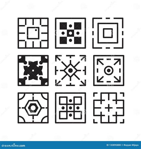 Pattern Icon Set Design Template Collection Vector Isolated Stock Vector - Illustration of ...