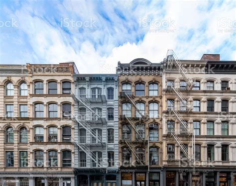 Exterior View Of Old Apartment Buildings In The Soho Neighborhood Of ...