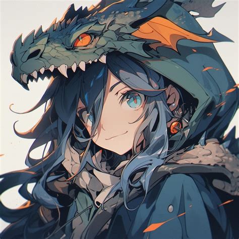 Premium Photo | Anime character with dragon head and blue eyes in a ...