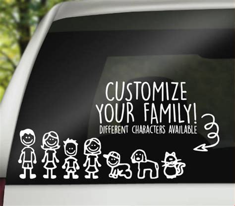 Custom Family Car Decal Stick Figure Family Decal Custom Family Decal ...