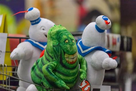 Stay Puft Marshmallow Man and Slimer plush toys - Creative Commons Bilder