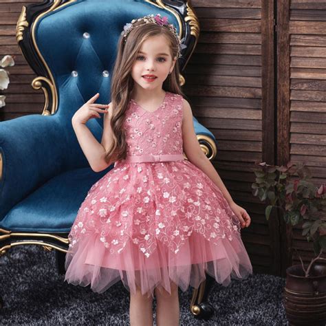 Princess Dresses for Kids Girls 0-5 T Little Girls Sleeveless Pink ...