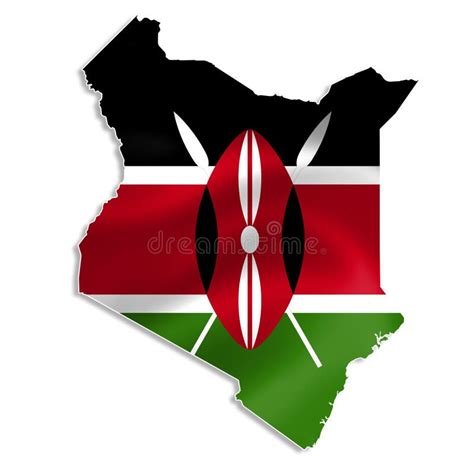 Kenya map with flag stock illustration. Illustration of official - 40377071