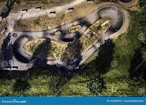 A Topdown View of a Pumptrack Stock Image - Image of nature, aerial: 216234315