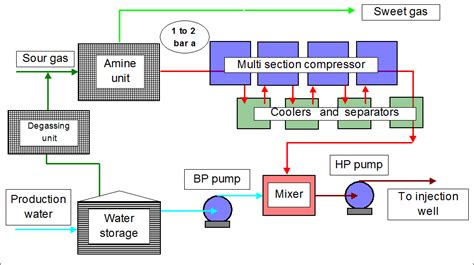 Acid gas & water disposal in aquifer using two phase flow pump