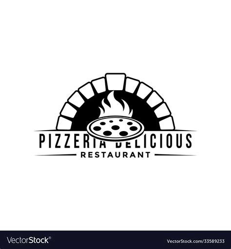 Vintage pizza logo design idea pizzeria delicious Vector Image