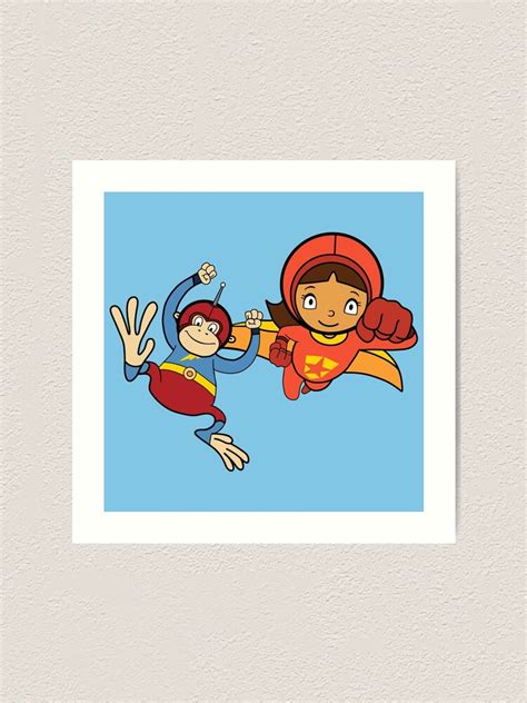 "Wordgirl and Captain Huggy Face flying fan art" Art Print for Sale by ...