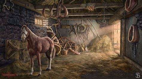 ArtStation - Horse Stable, Sergey Biryukov | Fantasy landscape, Fantasy ...