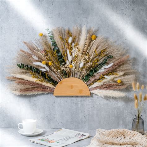 Natural Pampas Grass & Preserved Flowers Decor Wreath & Home Decoration ...