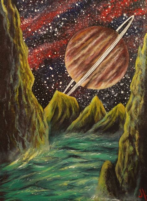 I did a painting of Saturn I thought you all would appreciate. : r/Saturn